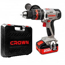 Дрель-шуруповерт аккумуляторная ударная CROWN CT21093HMX-4 BMC
