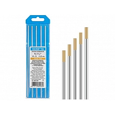 Электрод вольфрамовый золотой WL-15, Ф 3,0 мм (набор 5 шт) SOLARIS Электрод вольфрамовый золотой WL-15, Ф 3,0 мм (набор 5 шт) SOLARIS