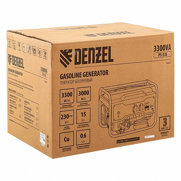 Генератор бензиновый DENZEL PS-33E