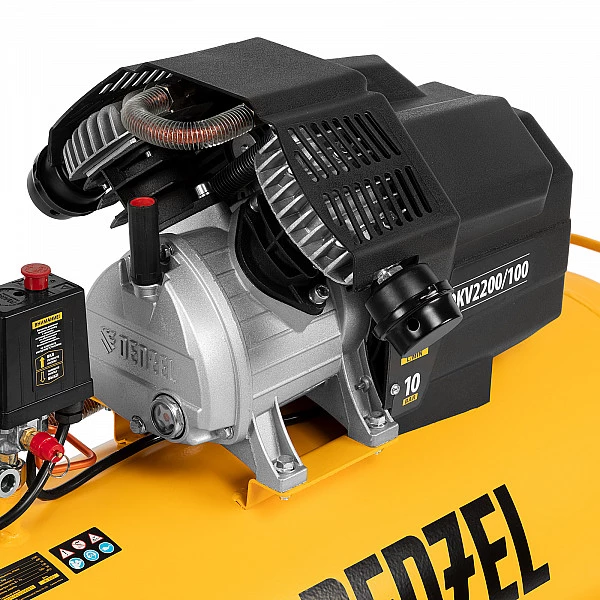 Компрессор воздушный Denzel DKV2200/100, Х-PRO 2.2 кВт, 400 л/мин, 100л