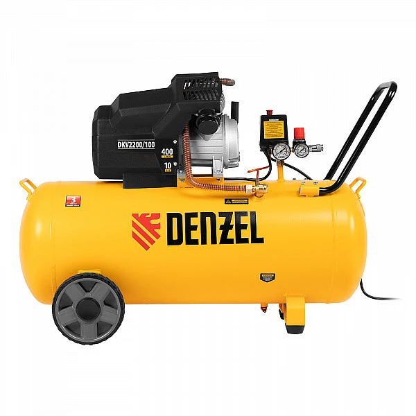 Компрессор воздушный Denzel DKV2200/100, Х-PRO 2.2 кВт, 400 л/мин, 100л