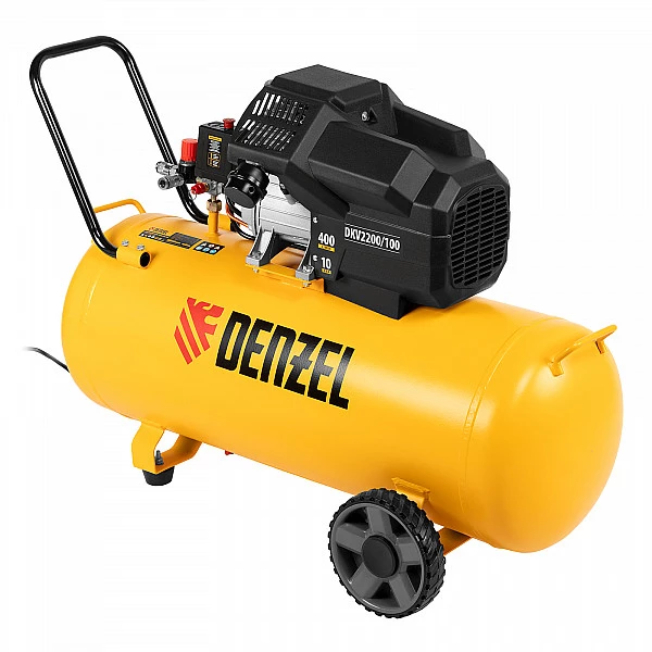 Компрессор воздушный Denzel DKV2200/100, Х-PRO 2.2 кВт, 400 л/мин, 100л