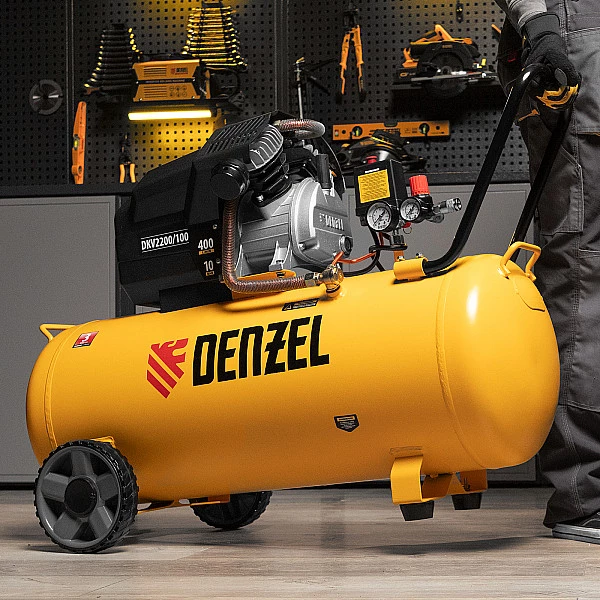 Компрессор воздушный Denzel DKV2200/100, Х-PRO 2.2 кВт, 400 л/мин, 100л