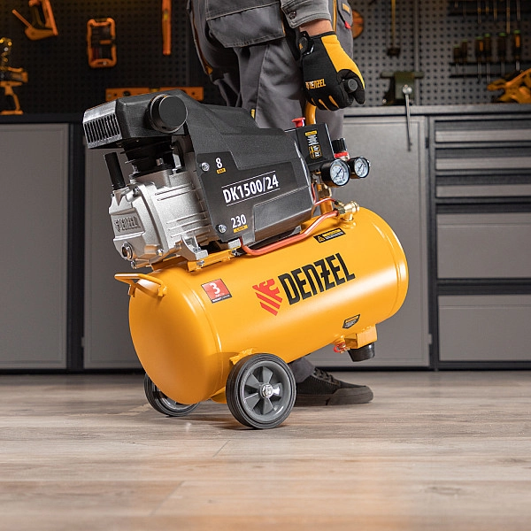 Компрессор воздушный Denzel DK1500/24, Х-PRO 1.5 кВт, 230 л/мин, 24 л