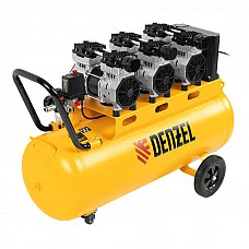 Компрессор безмасляный, малошумный DENZEL DLS 2250/100, 2250 Вт, 3x750, 100 л, 410 л/мин блок управления
