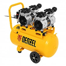 Компрессор безмасляный, малошумный DENZEL DLS 1500/50, 1500 ВТ, 2x750, 50 л, 260 л/мин
