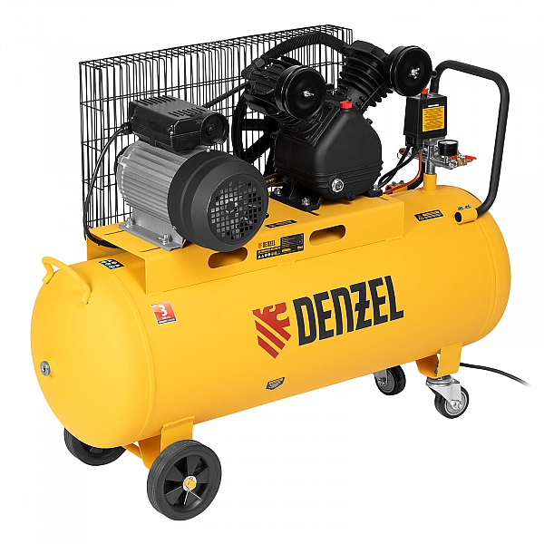 Компрессор воздушный Denzel BCV2200/100, ременный привод, 2.2 кВт, 100 литров, 370 л/мин