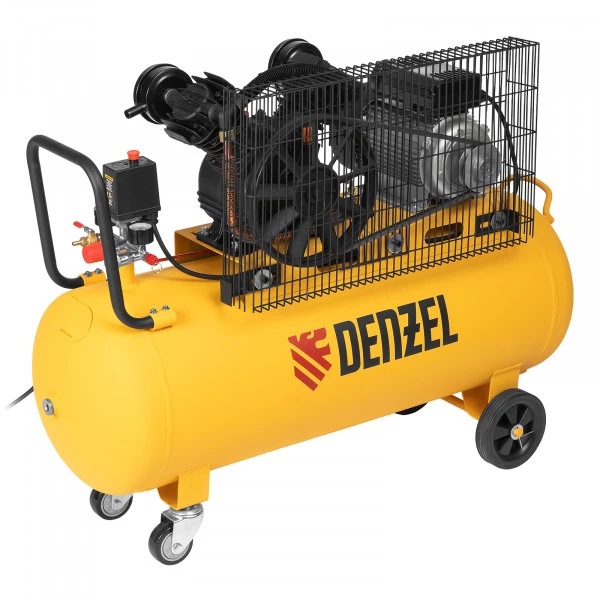 Компрессор воздушный Denzel BCV2200/100, ременный привод, 2.2 кВт, 100 литров, 370 л/мин