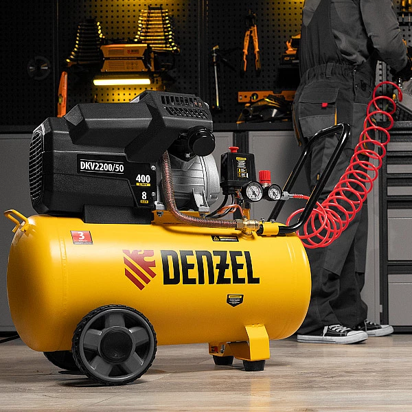 Компрессор воздушный Denzel DKV2200/50, Х-PRO 2.2 кВт, 400 л/мин, 50 л
