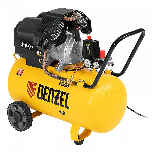 Компрессор воздушный Denzel DKV2200/50, Х-PRO 2.2 кВт, 400 л/мин, 50 л
