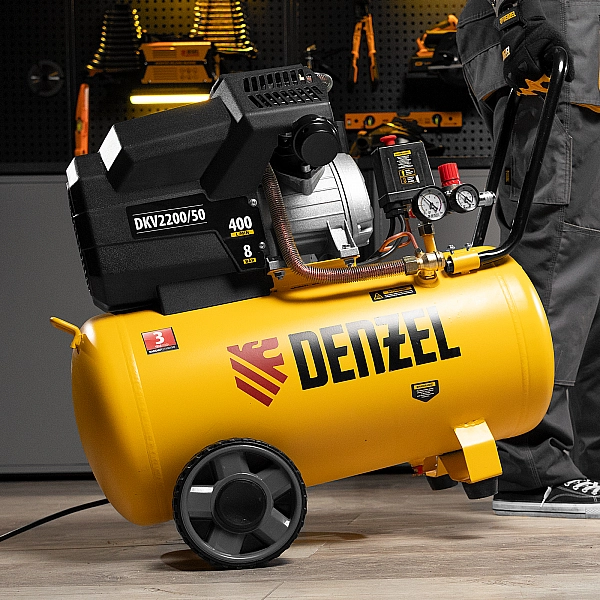 Компрессор воздушный Denzel DKV2200/50, Х-PRO 2.2 кВт, 400 л/мин, 50 л