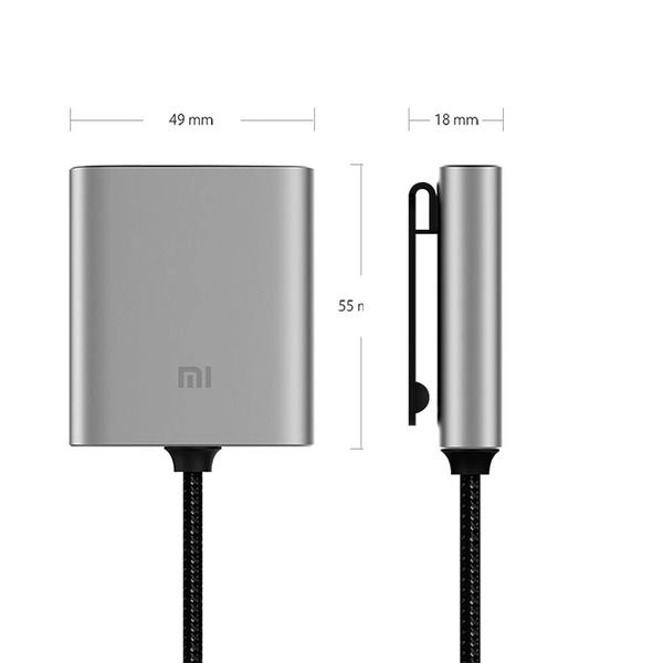 Автомобильный удлинитель Xiaomi Mi Car Charger QC 3.0 USB-C/USB-A (CCPJ01ZM)