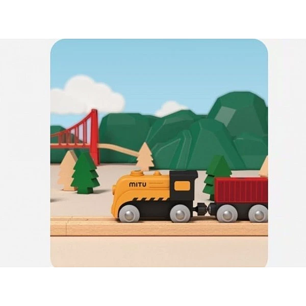 Деревянная железная дорога конструктор Xiaomi MITU Track Building Block Electric Train Set