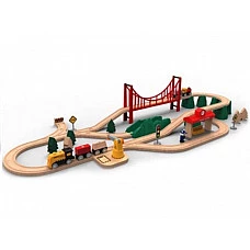 Деревянная железная дорога конструктор Xiaomi MITU Track Building Block Electric Train Set

