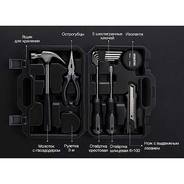 Набор инструментов Xiaomi Jiuxun Tools Toolbox Daily Life Kit (12-в-1)