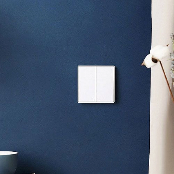 Умный выключатель Aqara Smart Wall Switch D1 / QBKG22LM (двойной встраиваемый без нулевой линии)