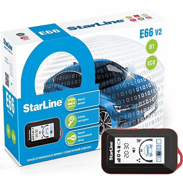 Автосигнализация StarLine E66 v2 BT ECO 2CAN+4LIN