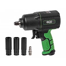Пневмогайковерт 1/2" ECO AIW-1500S (1300/1700 Нм (закр./откр.), 3 ступени крут.мом., twin hammer, 7000 об/мин, композитный корпус)
