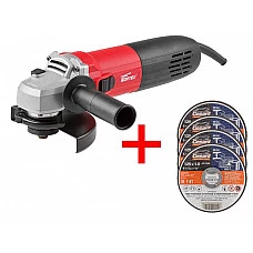 Одноручная углошлифмашина WORTEX AG 1213-3 E в кор. + АКЦИЯ! 4 отр. круга GEPARD в подарок! (4 отр. круга по мет. GEPARD в подарок!)