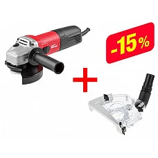 Одноручная углошлифмашина WORTEX AG 1210-1 в кор.+АКЦИЯ комплект DS12500018 (скидка на комплект 15%          +DS12500018 Кожух вытяжной для УШМ DS 125 WORTEX)