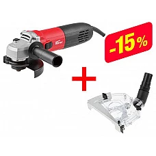 Одноручная углошлифмашина WORTEX AG 1213-3 E в кор.+АКЦИЯ комплект DS12500018 (скидка на комплект 15%     +DS12500018 Кожух вытяжной для УШМ DS 125 WORTEX)