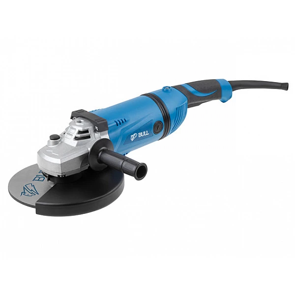 Двуручная углошлифмашина BULL WS 2302 в кор. (2200 Вт, диск 230х22 мм, пылезащита, поворотная рукоятка, фиксация кнопки, резиновый кабель 4 м)