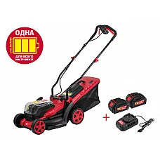Газонокосилка аккумуляторная WORTEX CLM 3536 ALL1 XLT 18В+18В, 2акб, 4 Ач, шир.340 мм (выс. 30-80 мм, пластм. корпус, травосборник 35)