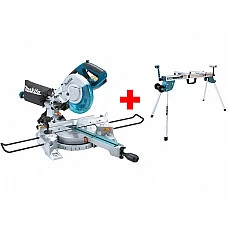 Торцовочная пила MAKITA LS 0815 FLN в кор. + Стол для торцовочной пилы (DEAWST06) (1400 Вт, 216х30.0 мм, глуб. до 65 мм, шир. до 305 мм, лазер, подсветка)