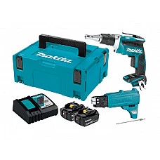 Аккум. шуруповерт MAKITA DFS 452 TJX2 в чем. (18.0 В, 2 акк., 5.0 А/ч Li-Ion, 1 скор., 40 Нм, шурупы до 6 мм)

