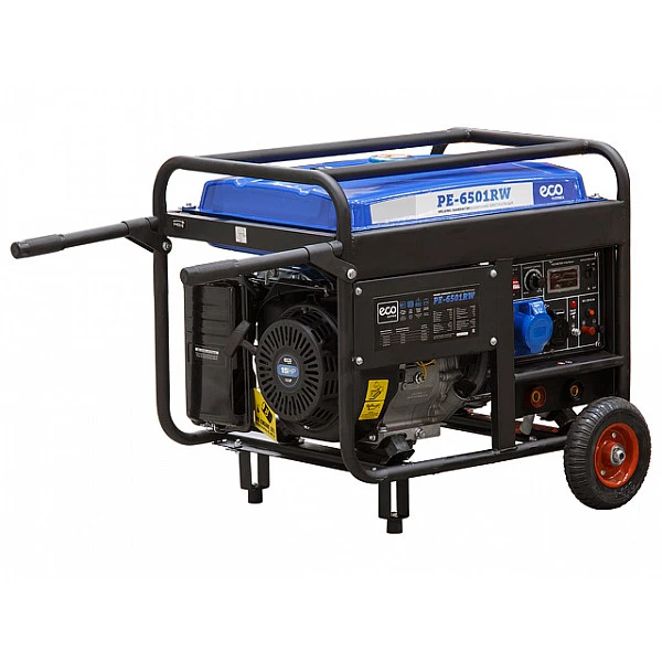 Генератор бензиновый сварочный ECO PE-6501RW бенз. (5.5 кВт, 230 В, бак 25.0 л, Для сварки постоянным током, 220A)