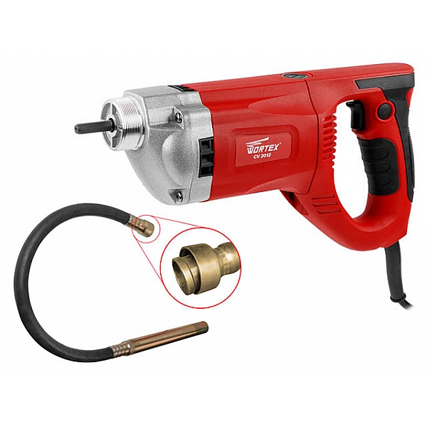 Вибратор глубинный WORTEX CV 2012 в кор. + Вал гибкий 3 м в сборе с вибронаконечником 35 мм (В комплекте: Вал гибкий 3 м в сборе с вибронаконечником 35 мм)