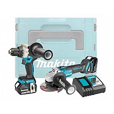 Набор электроинструментов MAKITA DLX 2430 TJ   MAKPAC (DDF486, DGA504, BL1850x2, DC18RC, MAKPAC)
