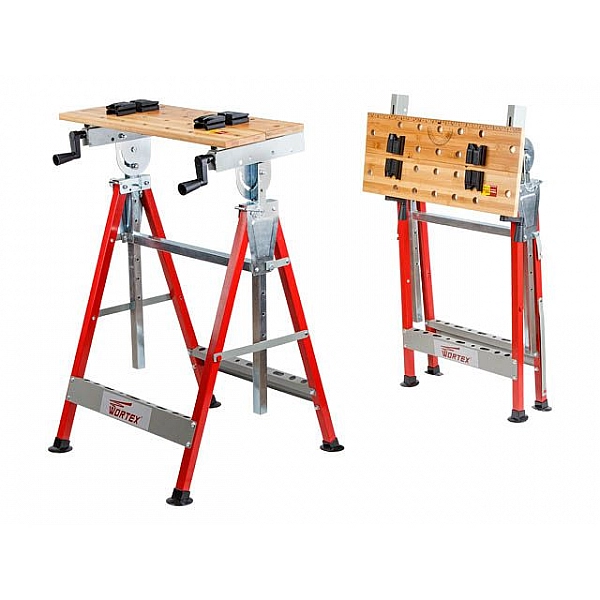 Верстак складной WORTEX WB 6012 БАМБУК, 605X540X(860-1140) мм, регулировка столешницы