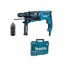 Перфоратор MAKITA HR 2631 FT в чем. (800 Вт, 2.4 Дж, 3 реж., патрон SDS-plus, ЗВП в комплекте, вес 2.8 кг)
