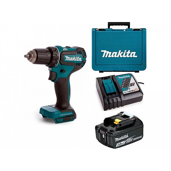 Аккум. дрель-шуруповерт MAKITA DDF 485 RF в чем. (18.0 В, 1 акк., 3.0 А/ч Li-Ion, 2 скор., 50 Нм, шурупы до 10 мм)