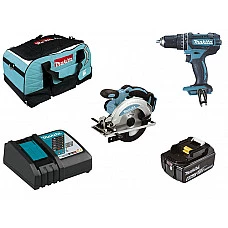 Набор аккумуляторного инструмента MAKITA в сумке (5 пр.) (DHP482Z, 630793-1, 632F69-8, 831278-2, DSS610Z)
