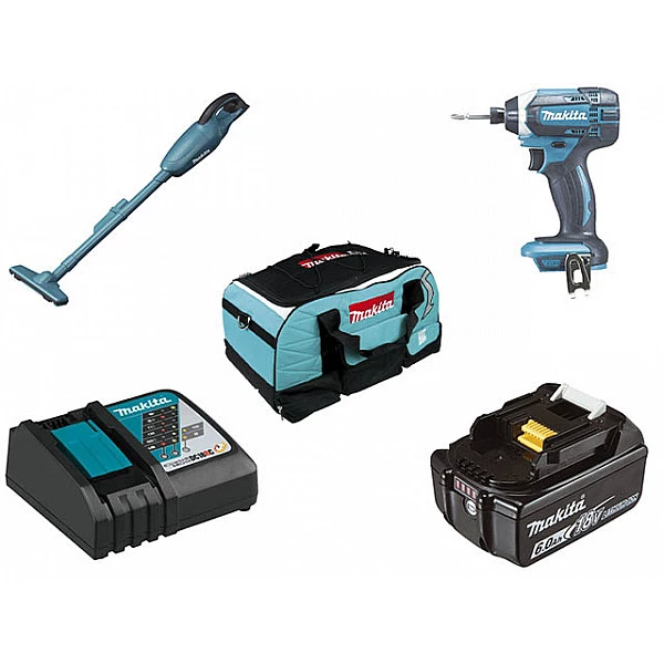 Набор аккумуляторного инструмента MAKITA в сумке (5 пр.) (DTD152Z, 630793-1, 632G12-3, 831271-6, DCL180Z)