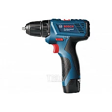 Аккум. дрель-шуруповерт BOSCH GSR 120-LI в чем. (12.0 В, 2 акк., 2.0 А/ч Li-Ion, 2 скор., 30 Нм, шурупы до 8 мм)
