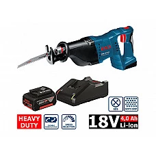 Аккум. сабельная пила BOSCH GSA 18V-LI в кор. (18.0 В, 1 акк., 4.0 А/ч, Li-Ion, дерево до 250 мм, металл до 20 мм)
