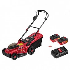 Газонокосилка аккумуляторная WORTEX CLM 3336 ALL1 XLT SET БЕСЩЁТ.ДВИГ., 18В+18В, 2акб, 4Ач, шир.3 (выс. 30-75 мм, травосборник 30 л)