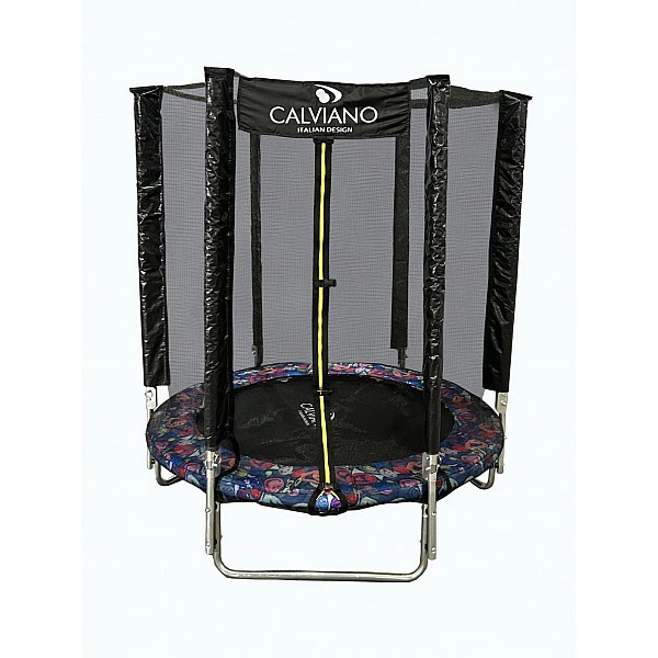 Батут пружинный с защитной сеткой Calviano 140 см (4,5ft) light складной SMILE