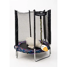 Батут пружинный с защитной сеткой Calviano 140 см (4,5ft) light складной SMILE
