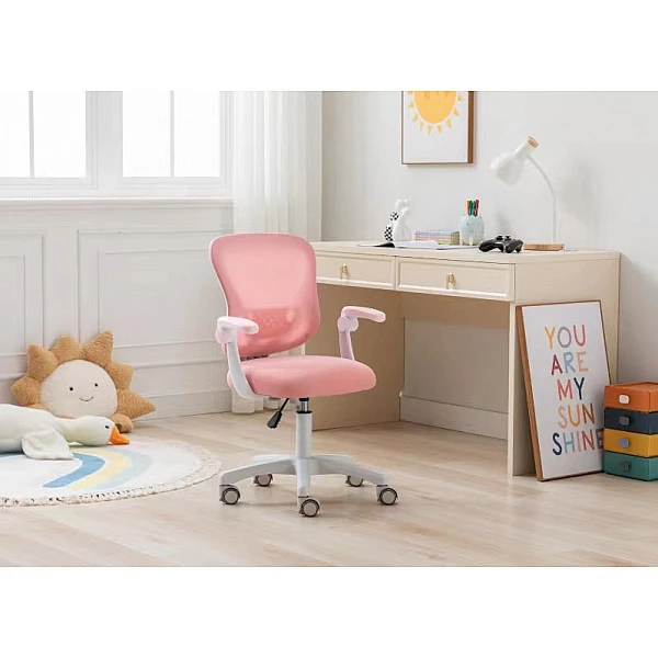 Кресло для сидения с регулировкой высоты Calviano Comfy розовое с подножкой