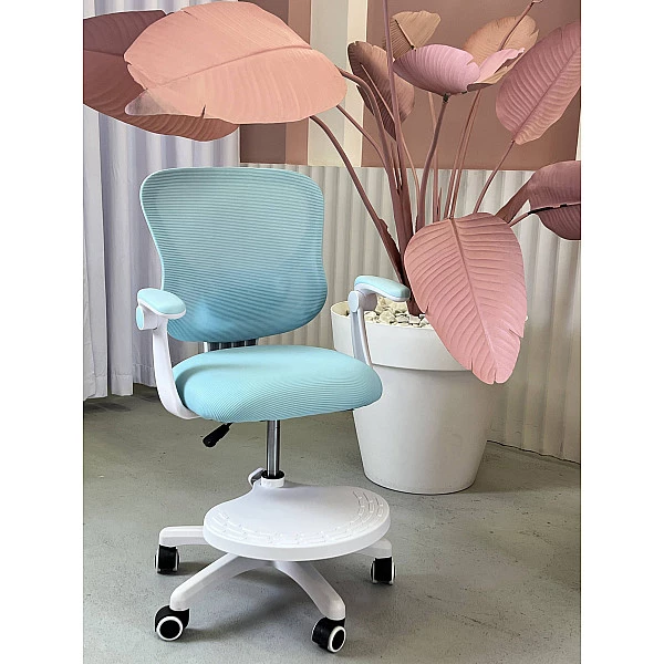 Кресло для сидения с регулировкой высоты Calviano Comfy голубое с подножкой