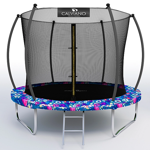 Батут пружинный с защитной сеткой Calviano 252 см - 8ft INSIDE master smile