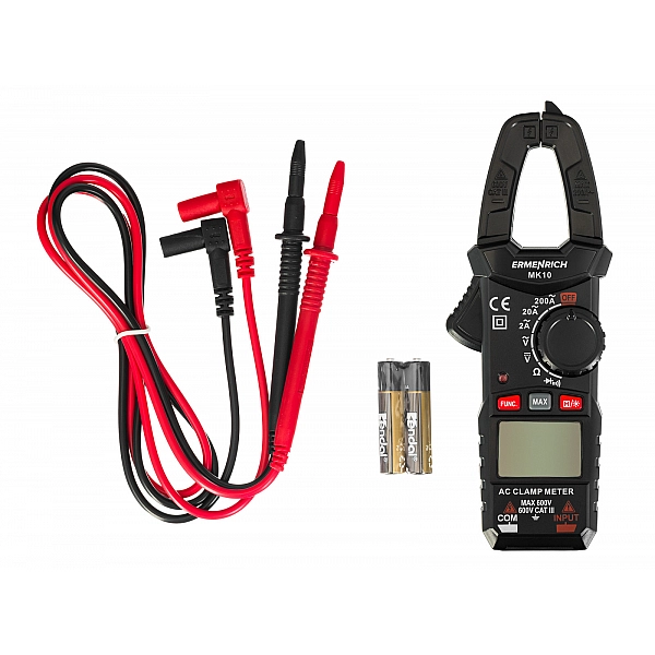 ERMENRICH 82965 Клещи токоизмерительные Ermenrich Ping MK10 (вольтметр, амперметр, омметр, Hold, 2000 отсчетов)
