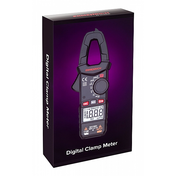 ERMENRICH 82965 Клещи токоизмерительные Ermenrich Ping MK10 (вольтметр, амперметр, омметр, Hold, 2000 отсчетов)