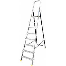 Лестница-стремянка Алюмет AMS7808 (40*20, усиленная, 8-и ступ., алюминий/сталь)