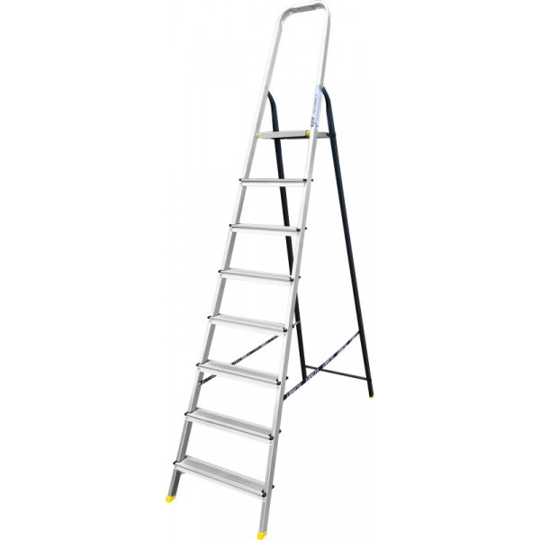 АЛЮМЕТ АМS7808 Лестница-стремянка Алюмет AMS7808 (40*20, усиленная, 8-и ступ., алюминий/сталь)