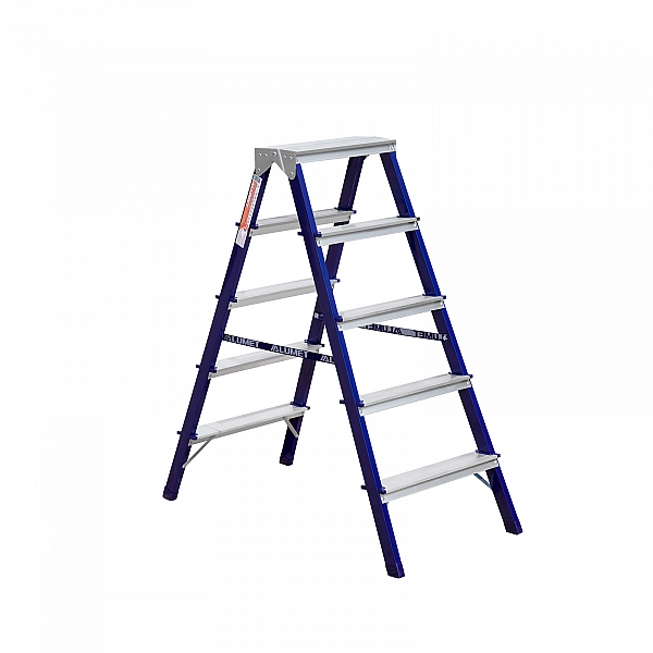 АЛЮМЕТ MD8205 Лестница-стремянка двусторонняя Алюмет MD8205 (40*20, 5-и ступ., сталь, алюм. ступени)